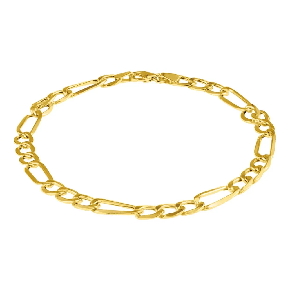 Bracciale Catena L'homme Or Oro Giallo 375/1000 Maglia Alternata 1/3 21 cm 1425074