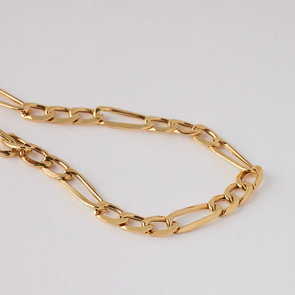 Bracciale Catena L'homme Or Oro Giallo 375/1000 Maglia Alternata 1/3 21 cm 1425074