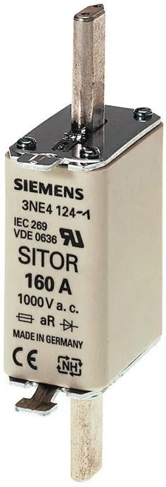 Fusibile con linguette centrate, Siemens, 80A, fusibile NH0, standard DIN 43620, IEC 60269-2-1, VDE 0636, cat. aR 1000V