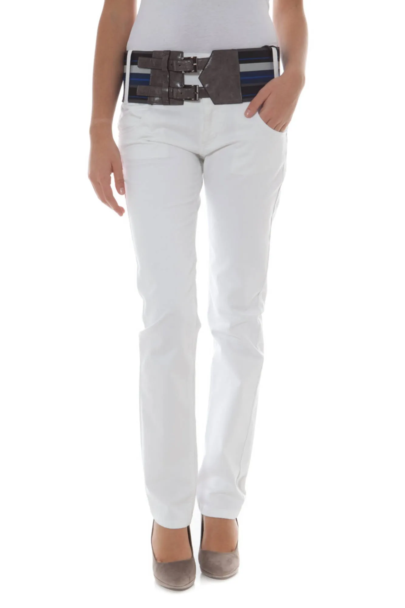Phard pantalone jeans bianco   