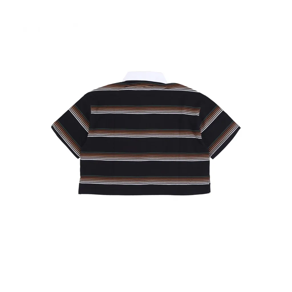 polo manica corta donna run things crop polo shirt x x-girl BLACK